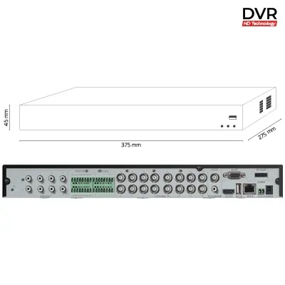PROVISION-ISR DVR Hybrid-Rekorder, 16-Kanal, 8 MP (SH-16200A5-8L(1U)) – 108672