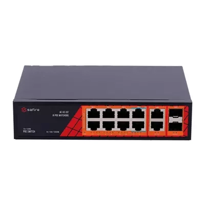 Switch mit 8x PoE, 2x Uplink & 2x SFP (SF-SW1208HIPOE-GF-120) – 109393