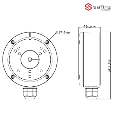 SAFIRE SMART Anschlussbox, Ø 117,9 mm (SF-JBOX-0301) – 109342